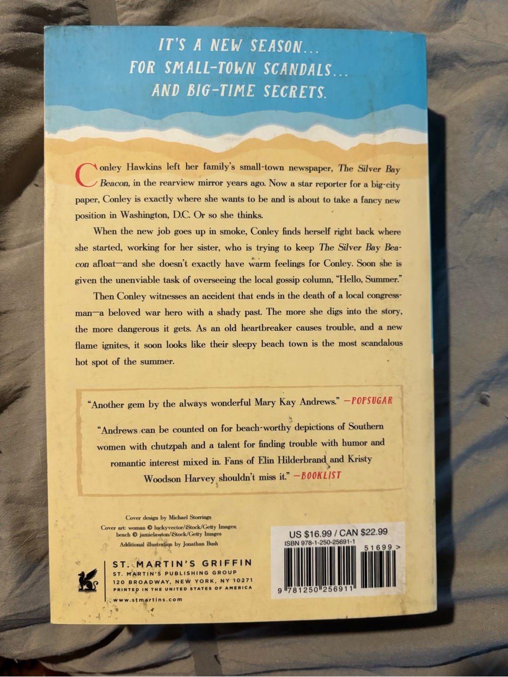 Mary Kay Andrews "hello, summer" Beach Novel - Blue & Sand Cover - Picture 2 of 4